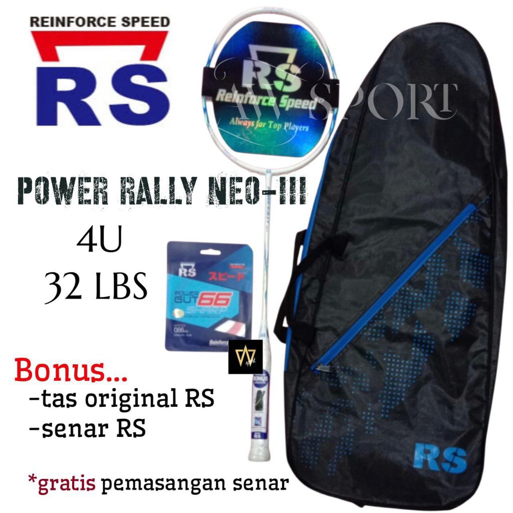 Raket Badminton RS Power Rally Neo-III 4U Original