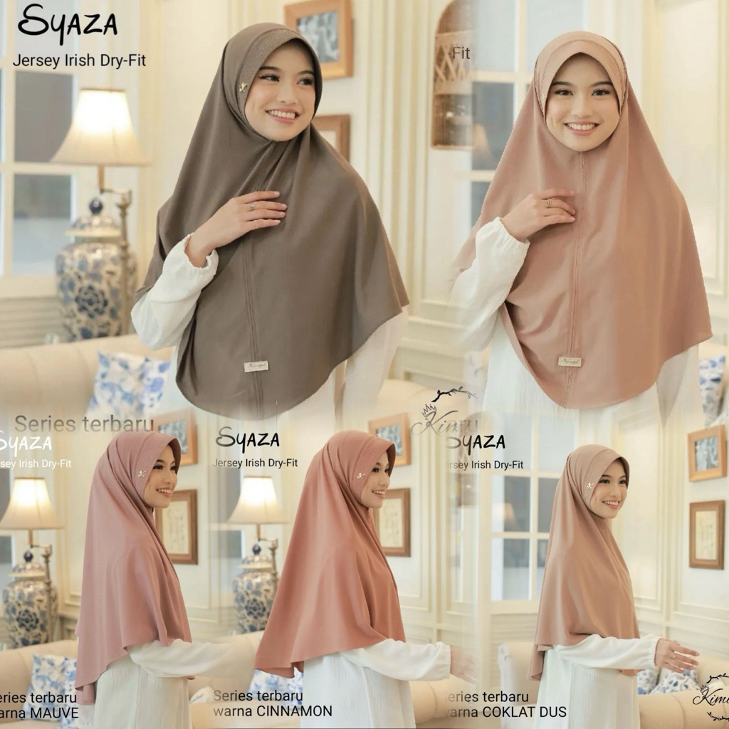 Hijab Instant Syari Kimikey SYAZA/Shaza Khimar Jumbo Jersey Original