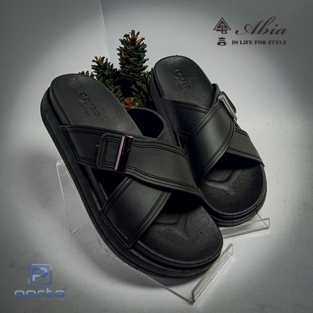 Sandal Selop Wanita Porto GLM Hitam Polos
