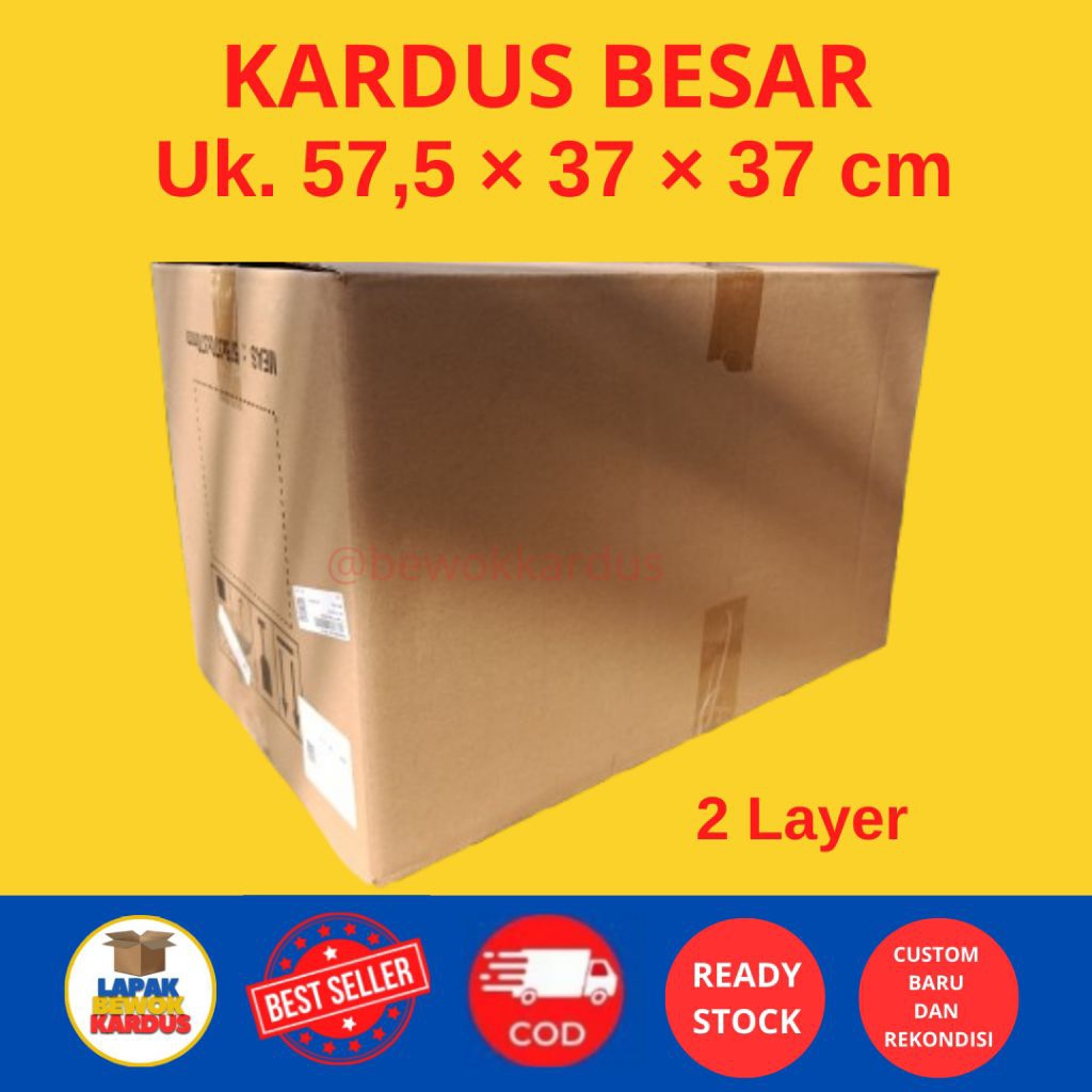 

kardus 2 layer ukuran 57.5×37×37 cm rekondisi layak pakai