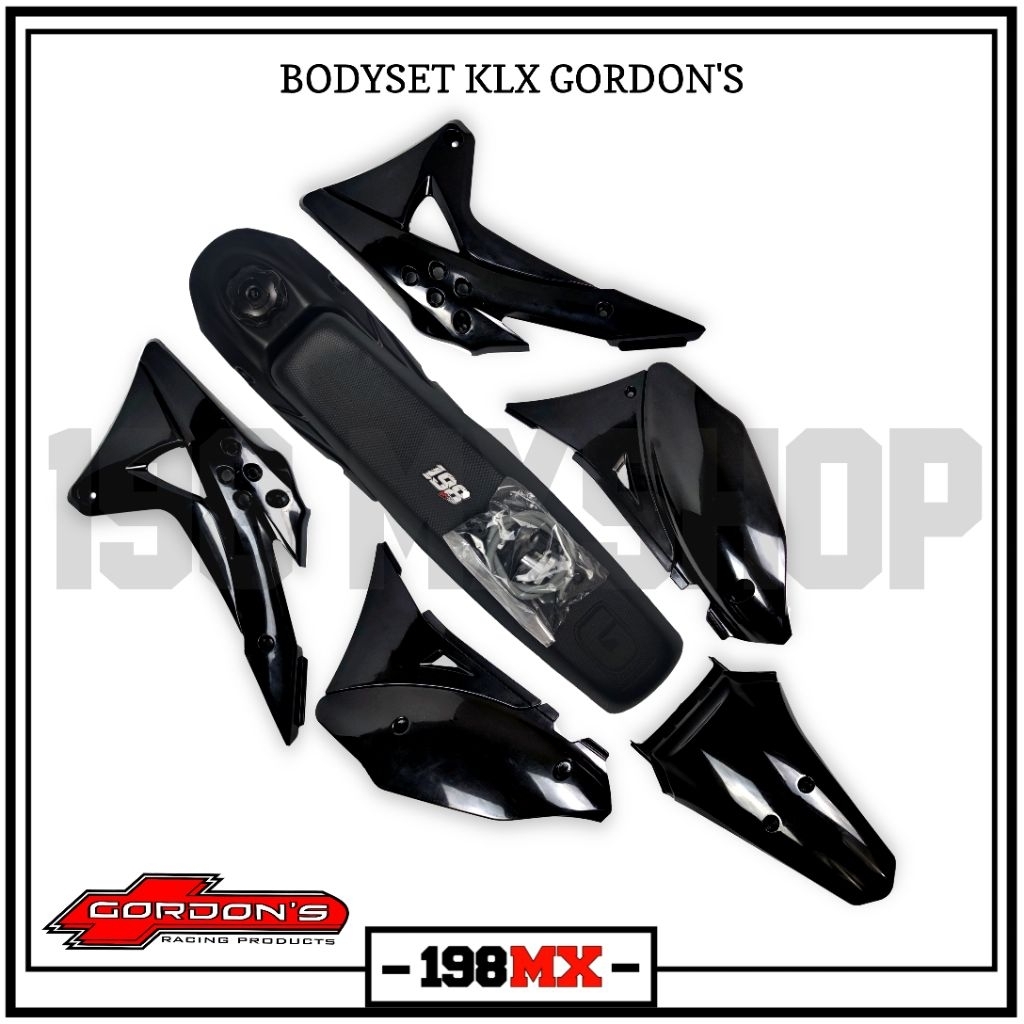 BODYSET KLX 150 GORDON TANPA SPAKBOR DEPAN DAN PAPAN NOMOR - BODY SET BODI TRAIL GORDONS KLX BF - KL