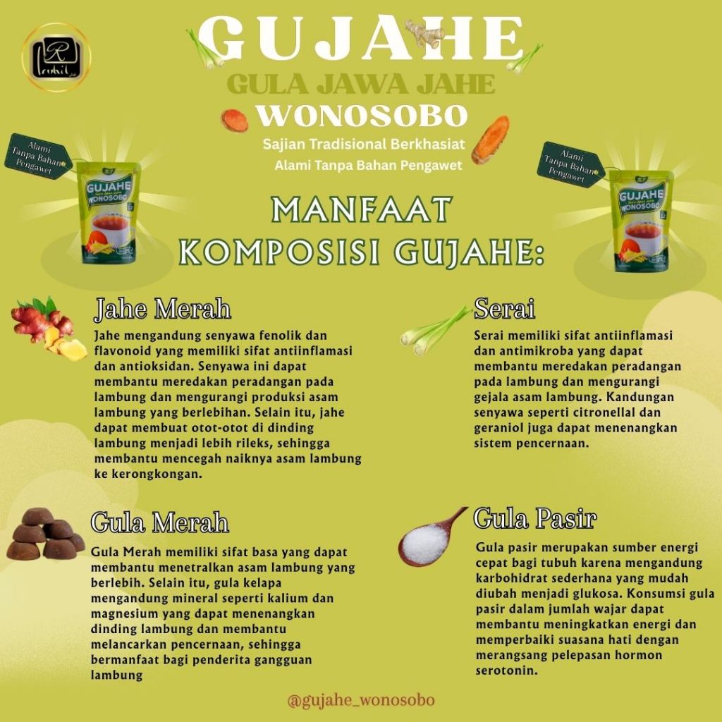 

GUJAHE Wonosobo – Wedang Gula Jawa JaheAlami | Aman untuk GERD & Lambung Sensitif