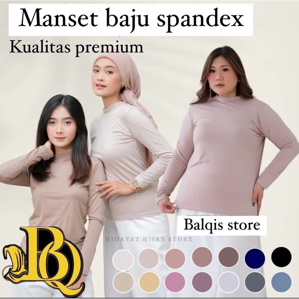 Manset baju wanita lengan panjang all size dewasa baju dalaman spandek balon melar Kota Makassar