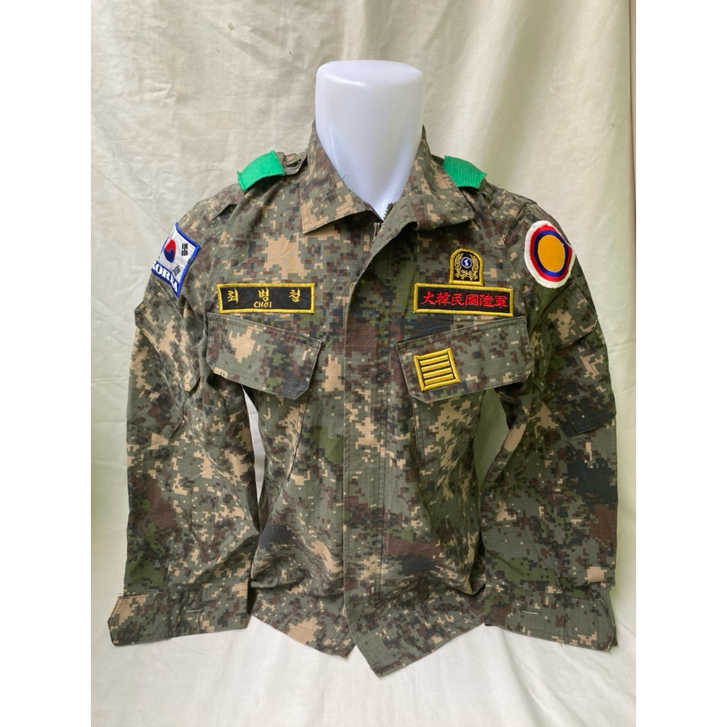 Kemeja BDU Camo loreng digital Granit ROKA Korea Army Full Patch (47)