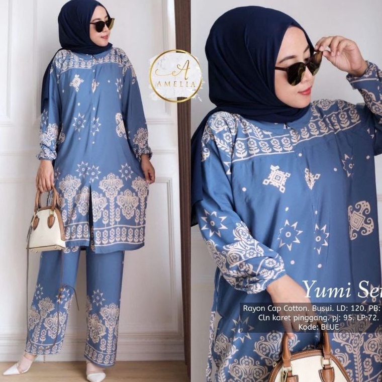 KODE D13Q SETELAN WANITASETELAN TUNIK DASTER ARAB DRESS EMIRA SET JUMBOONE SET WAKA WAKA