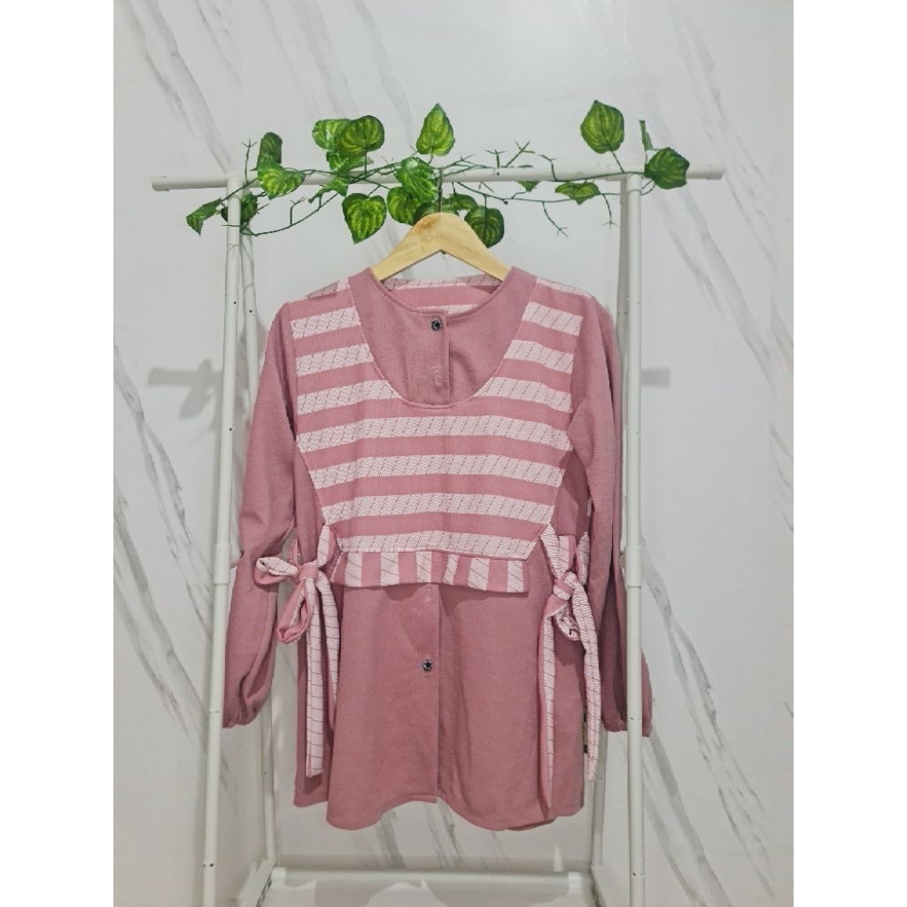 Atasan Baju Wanita Dengan 2 Tali Pinggang