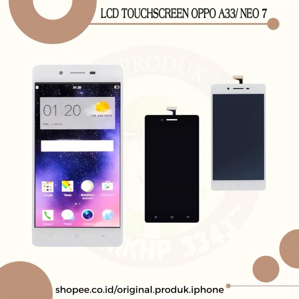 TOUCHSCREEN LCD OP A33 / NEO 7 ORIGINAL FULLSET ORIGINAL