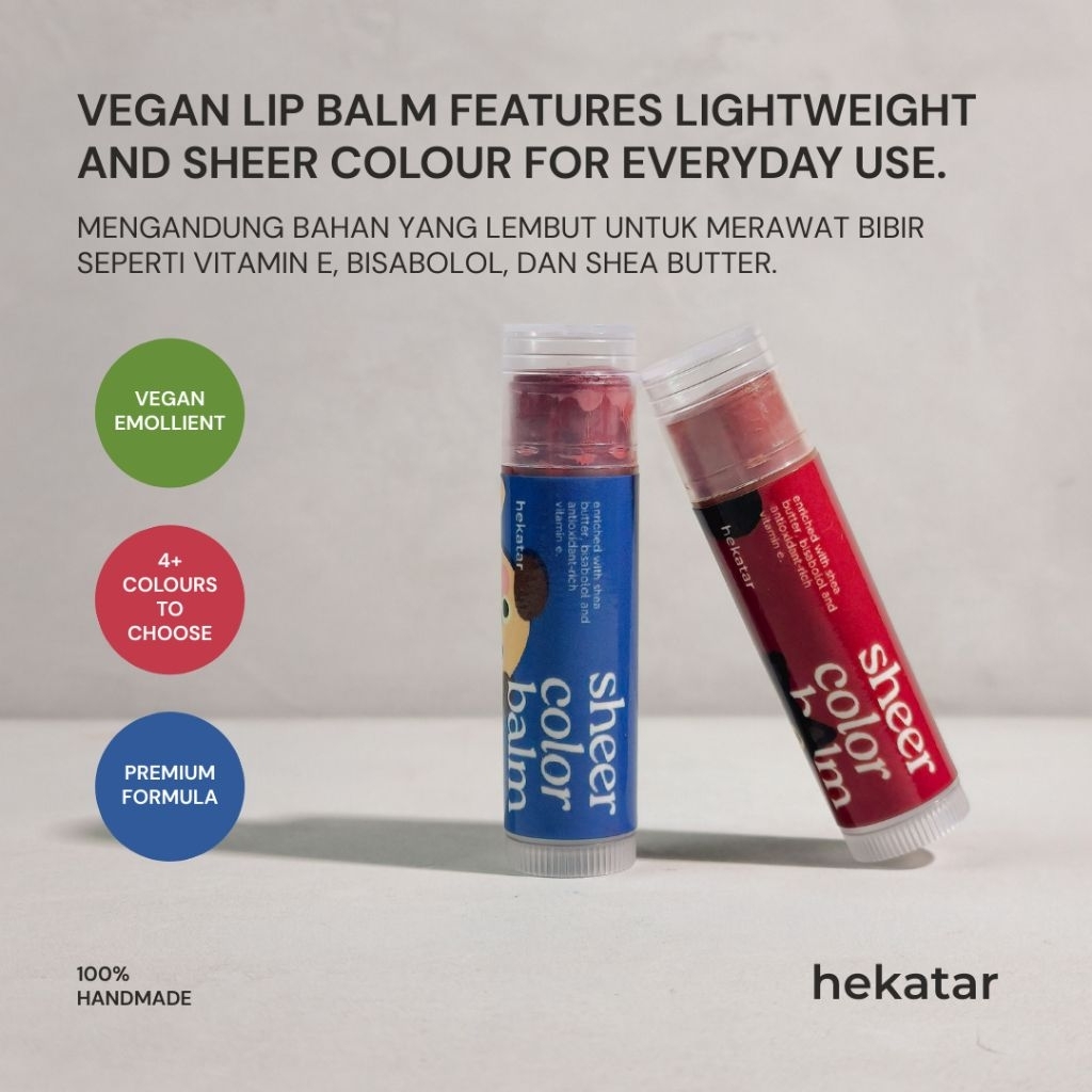 (baca deskripsi) HEKATAR SHEER COLOR BALM 5gr - HANDMADE PRODUCT