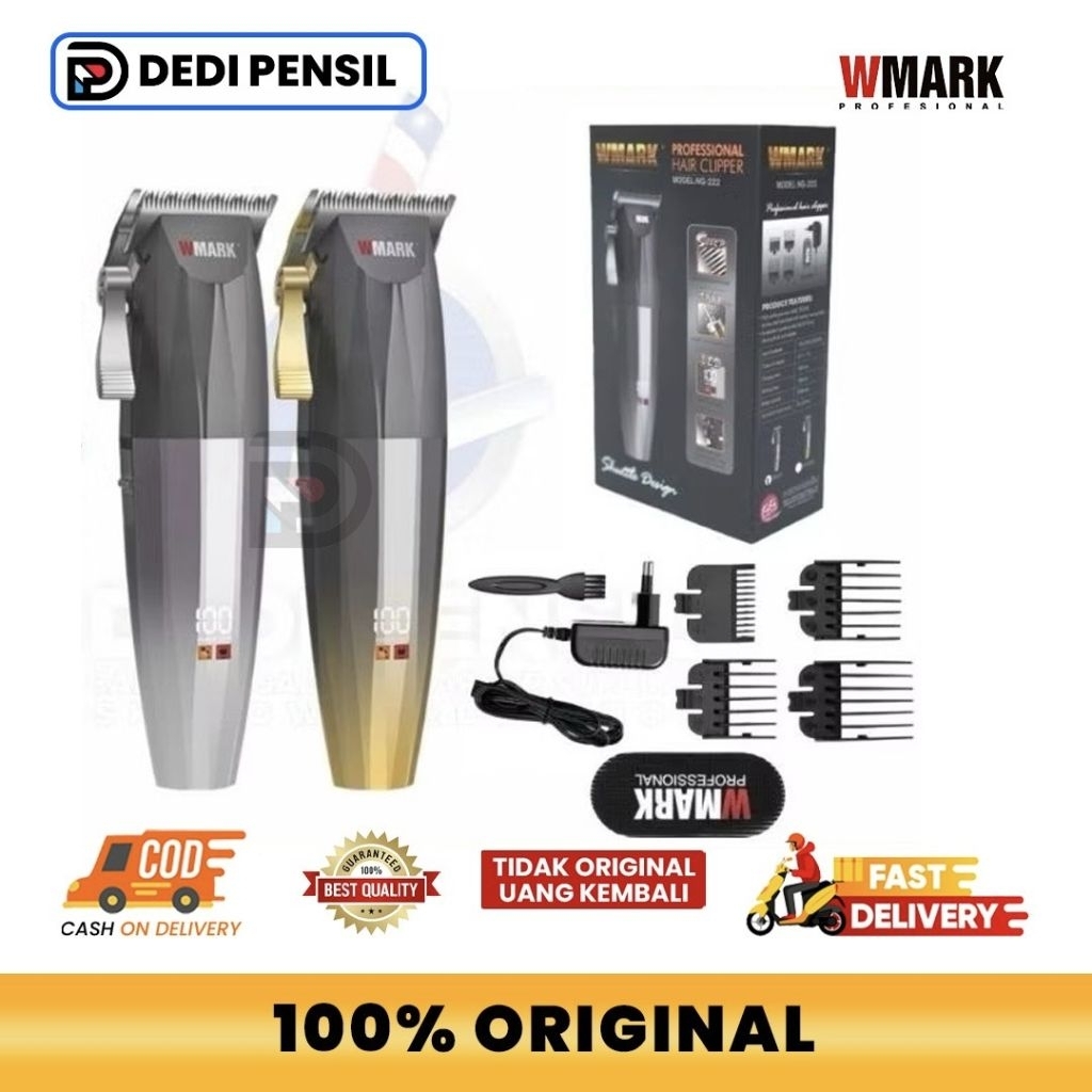 BEST SELLER WMARK NG-222 HAIR CLIPPER ORIGINAL FAPER BLADE KOMBINASI FADE DAN TAPER