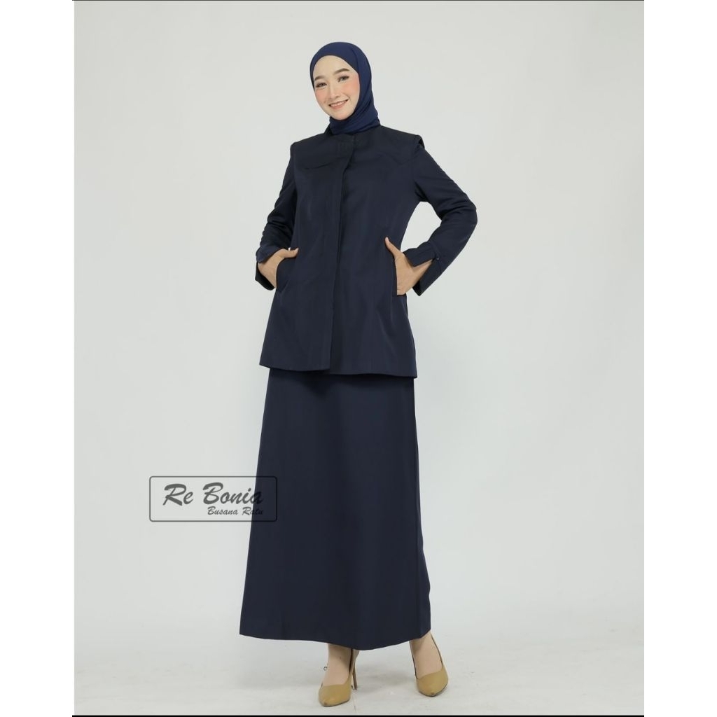 blazer wanita seragam kantor dongker baju kantor dongker seragam guru seragam dinas ASN