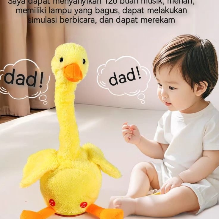 Mainan Kaktus Bergoyang Dancing bebek Boneka bebek Goyang dan Bicara bebek Joget Ngomong