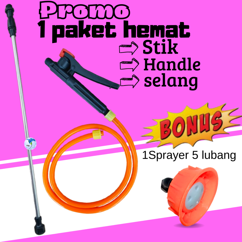PAKET KOMPLIT Stik + Handle + Selang+Sprayer 5 lubang  Elektrik Stik Sprayer Stik Semprotan Hama Sti