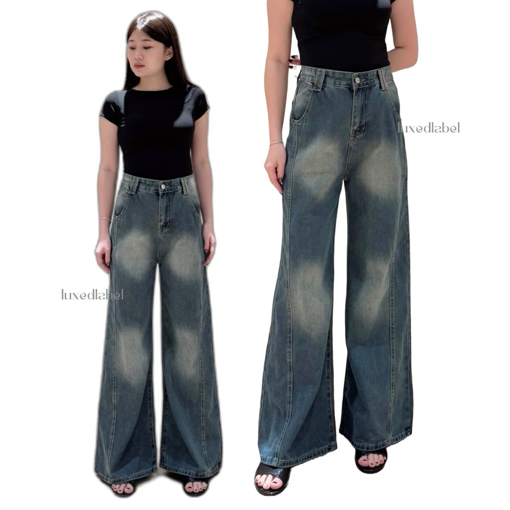 [LUXE.DLABEL] - 338 jeans | Celana Panjang Jeans Baggy jeans wanita Panjang Highwaist Jeans Wanita L