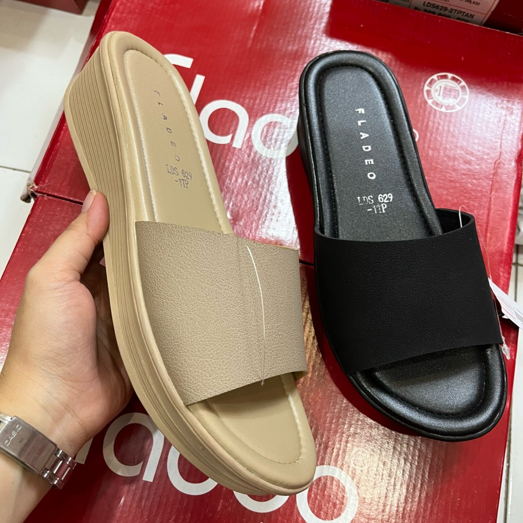 SANDAL WEDGES WANITA FLADEO ORI