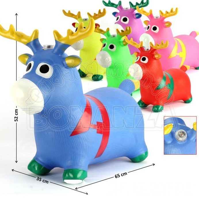 KODE M55P Bonanza Mainan TungganganJumping Animal PEGASUS UNICORN RUSA KUDA SAPI DINO Bunyi  Mainan 