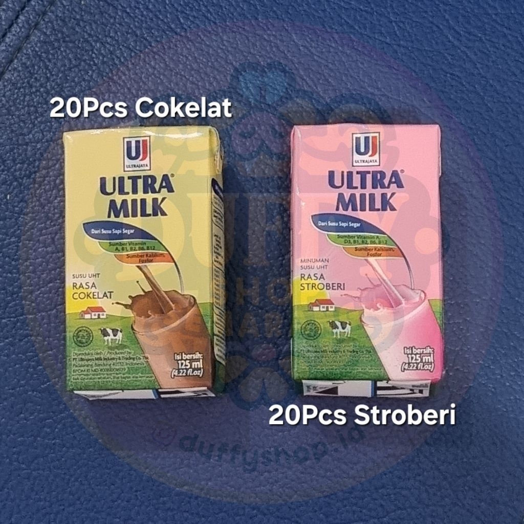 

SUSU UHT ULTRA MILK RASA COKELAT MIX STROBERI 1 KARTON @125ML (40PCS)