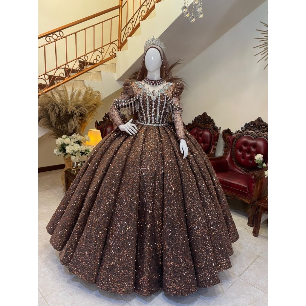 Gaun pengantin premium / gaun pengantin barbie mewah / baju pengantin wanita mewah