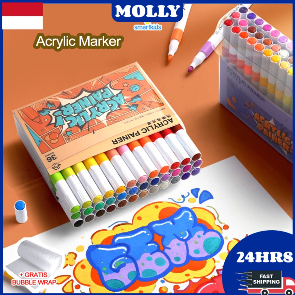 

KODE I26Y CODPen Akrilik Marker Warna Cepat Kering Tahan Air 6 Warna Acrylic Marker