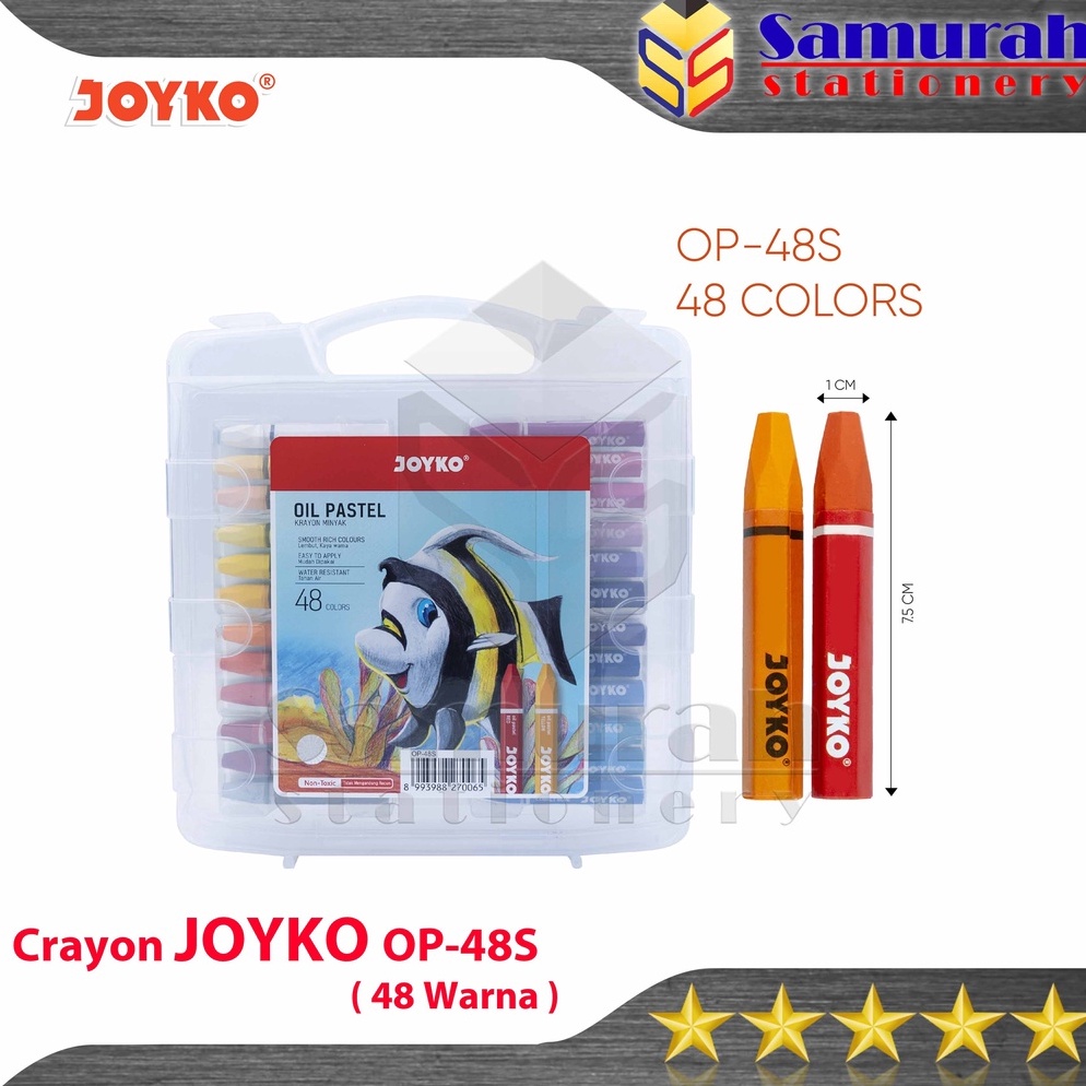 

KODE Y67R Crayon Joyko OP48s Krayon Minyak isi 48 Warna Oil Pastel OP 48S For Drawing Water Resistant Non Toxic