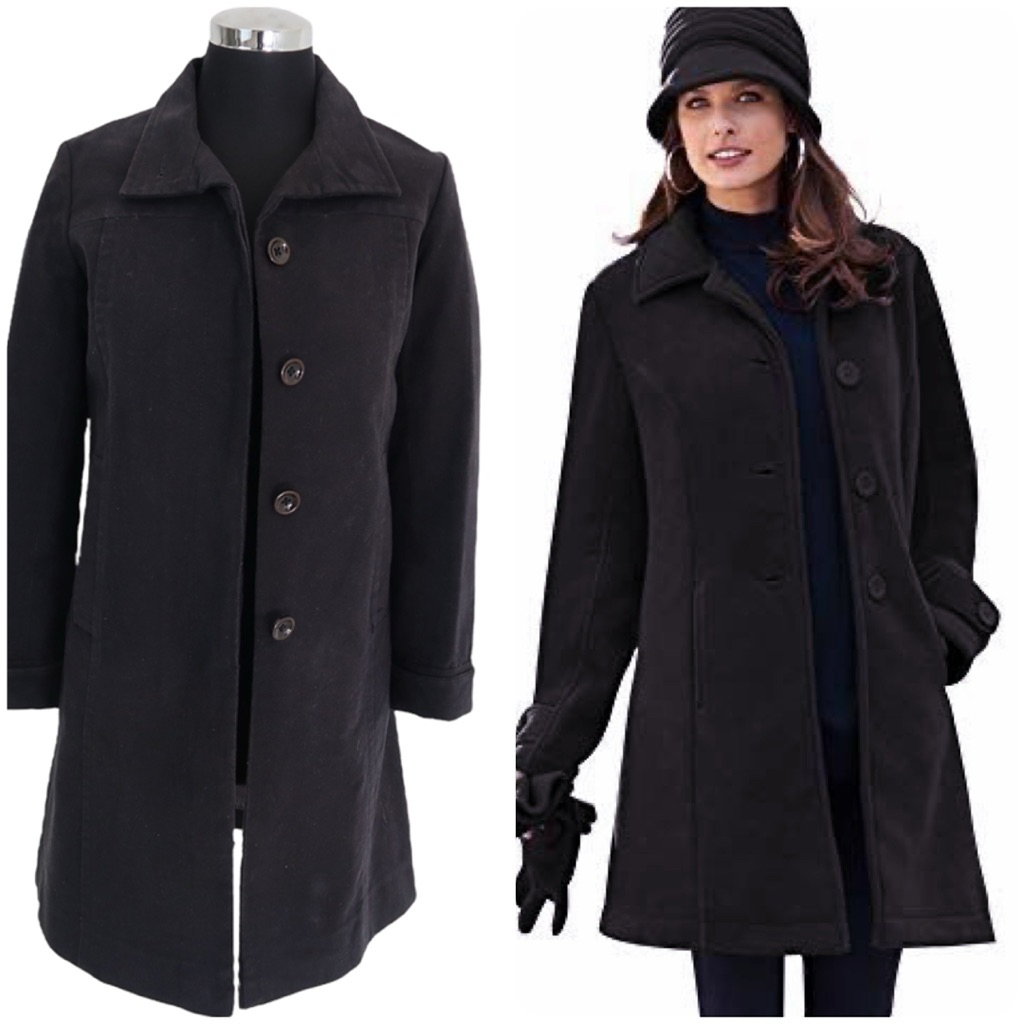 Women premium coat in charcoal brand ships