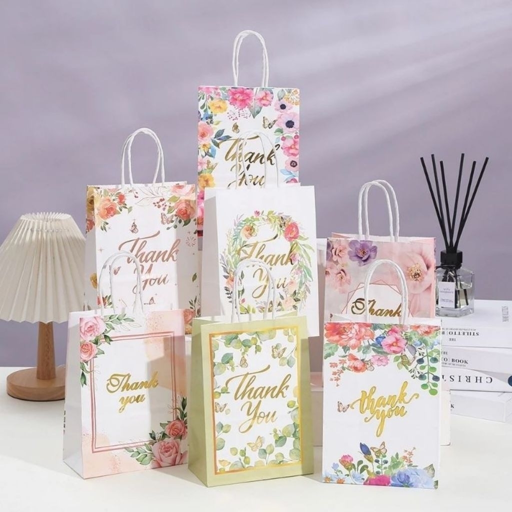 

Satuan- Paperbag Thankyou/ Paperbag Gift Souvenir motif Thankyou,paperbag Ultah,Birthday,estetik,mewah,tas terimakasih,tas elegant,tas ala korea