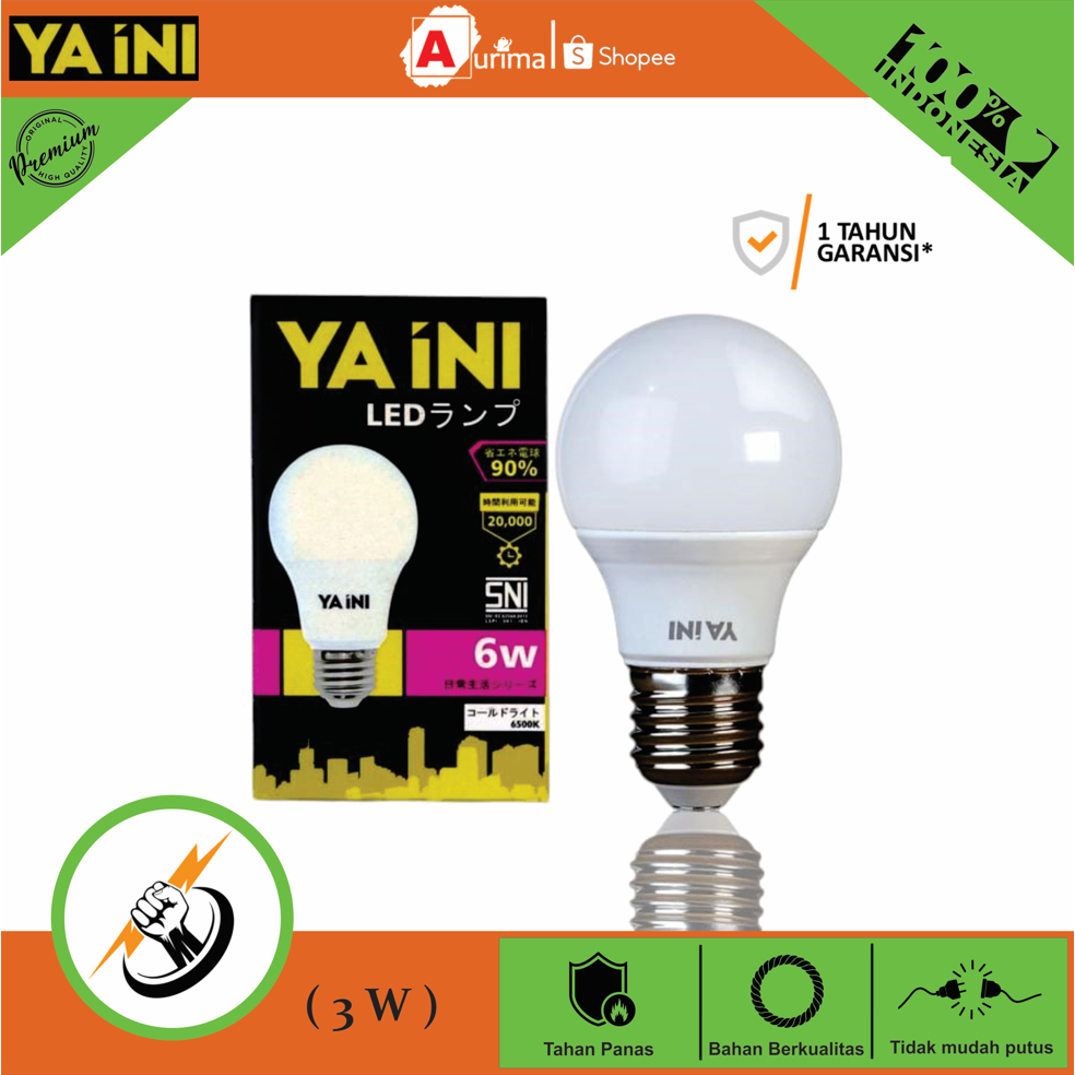 YA INI LAMPU RADIANTLINE LAMPU BOHLAM LEDBULB 3W PUTIH GARANSI 1 TAHUN