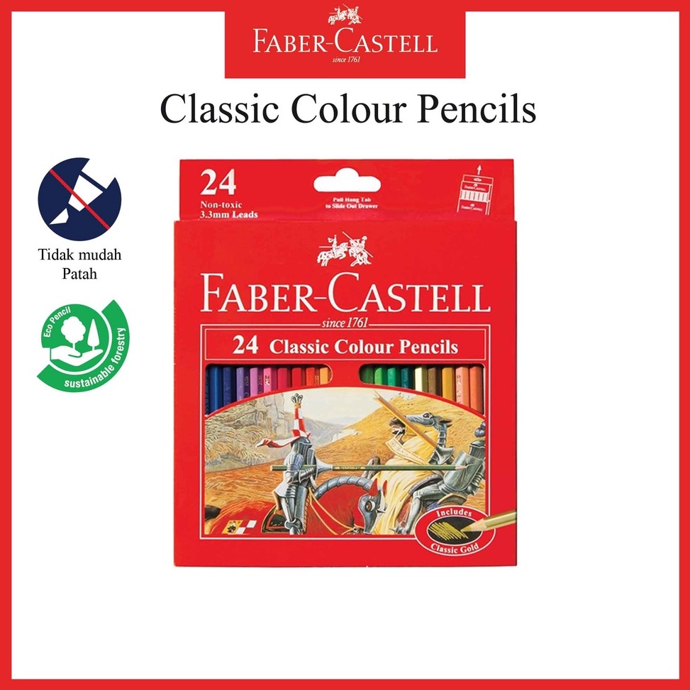 

KODE L3B Pensil Warna Faber Castell 24 Warna Classic Colour Pencil Ukuran Panjang