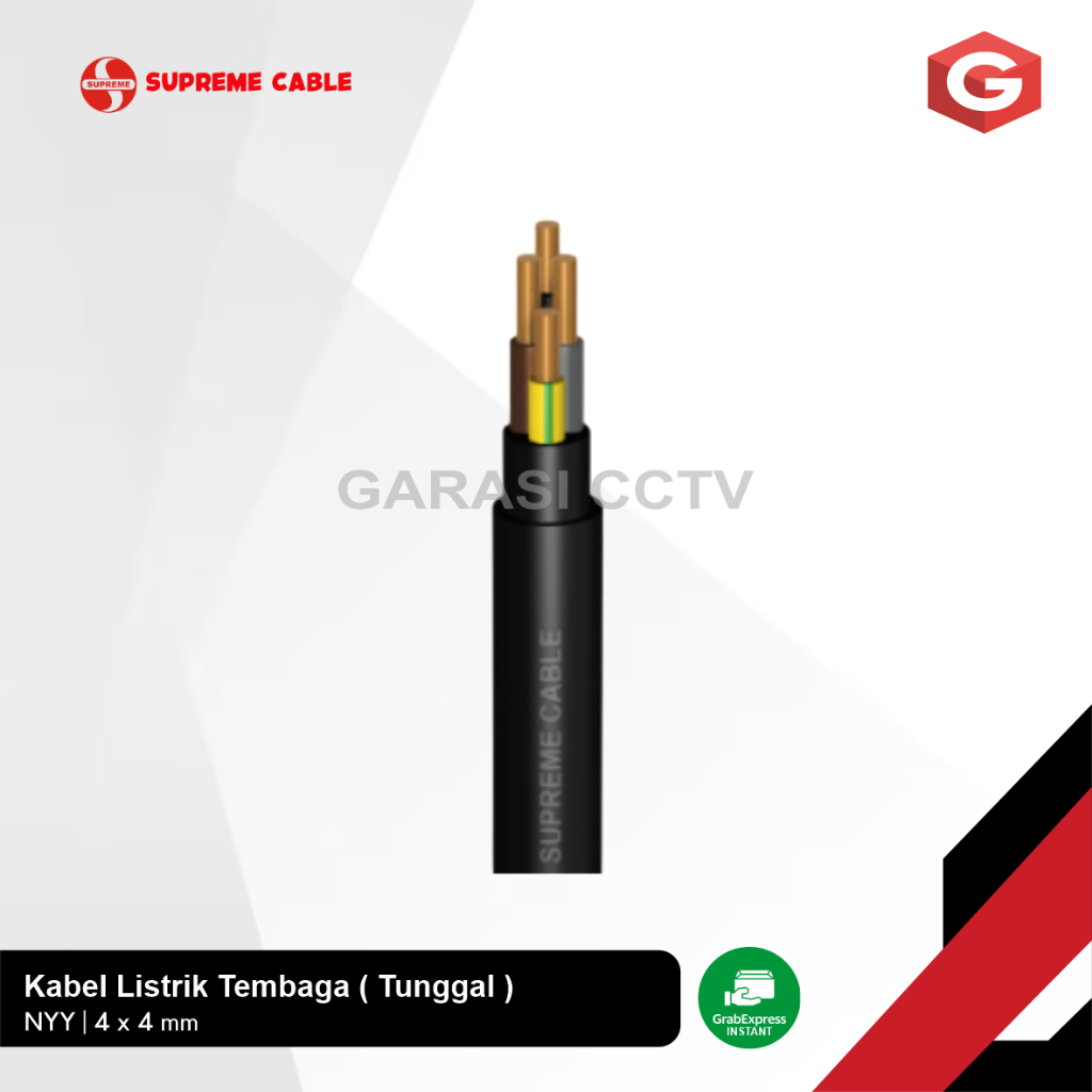 Supreme Kabel Listrik Tunggal NYY 4 x 4mm Per Meter