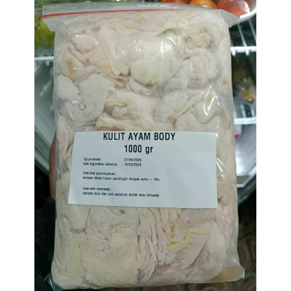 

Kulit Ayam Body 1KG Frozen | Chicken skin | Kulit Frozen 500gr | Kulit Ayam beku