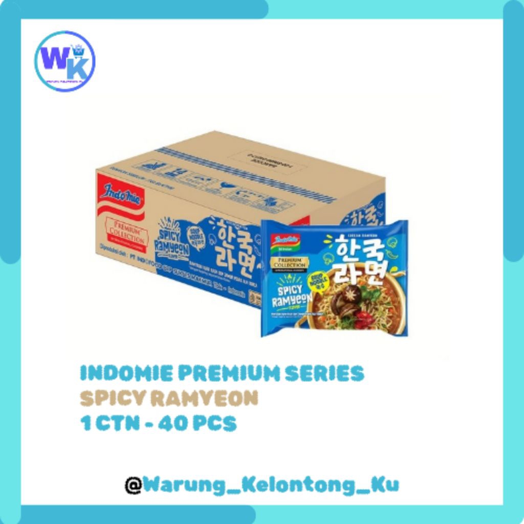 Indomie Mie Goreng Premium Korean Spicy Ramyeon 85gr | 1 Dus Isi 20 | Mie Instan Pedas Korea Viral |