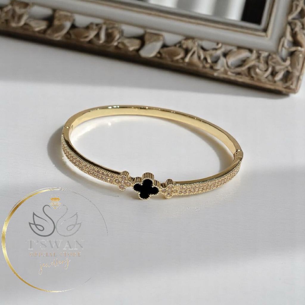 CLOVER BANGLE-Gelang Clover-Clover Bracelet-Titanium bracelet