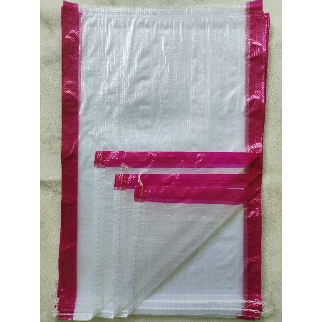 karung beras 15kg ukuran 40x60 transparan isi 50 lembar