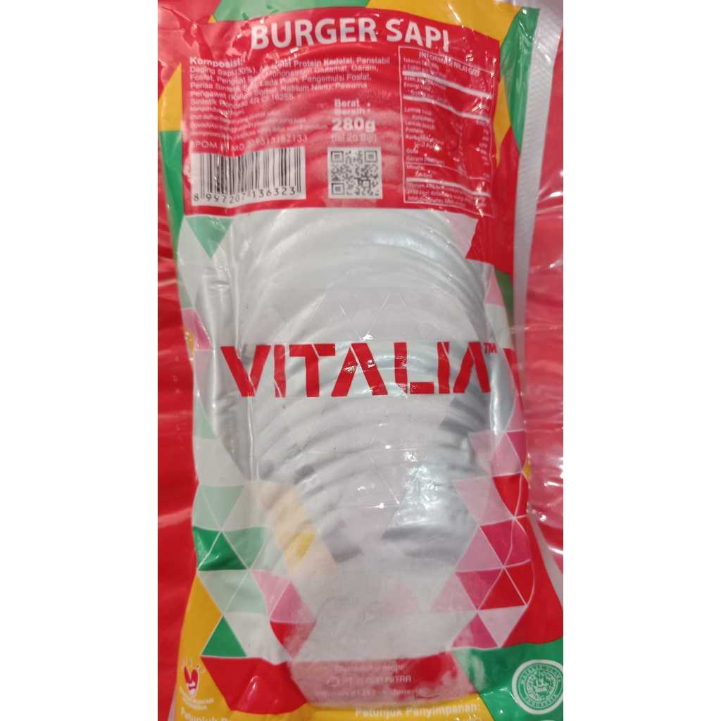 

BURGER VITALIA 280GR ISI 20 keping