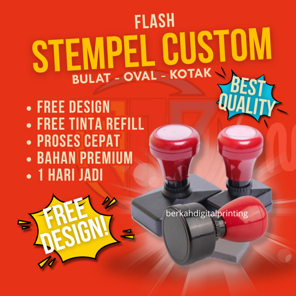 

(BDP) Stempel Flash Custom Free Design Free Tinta
