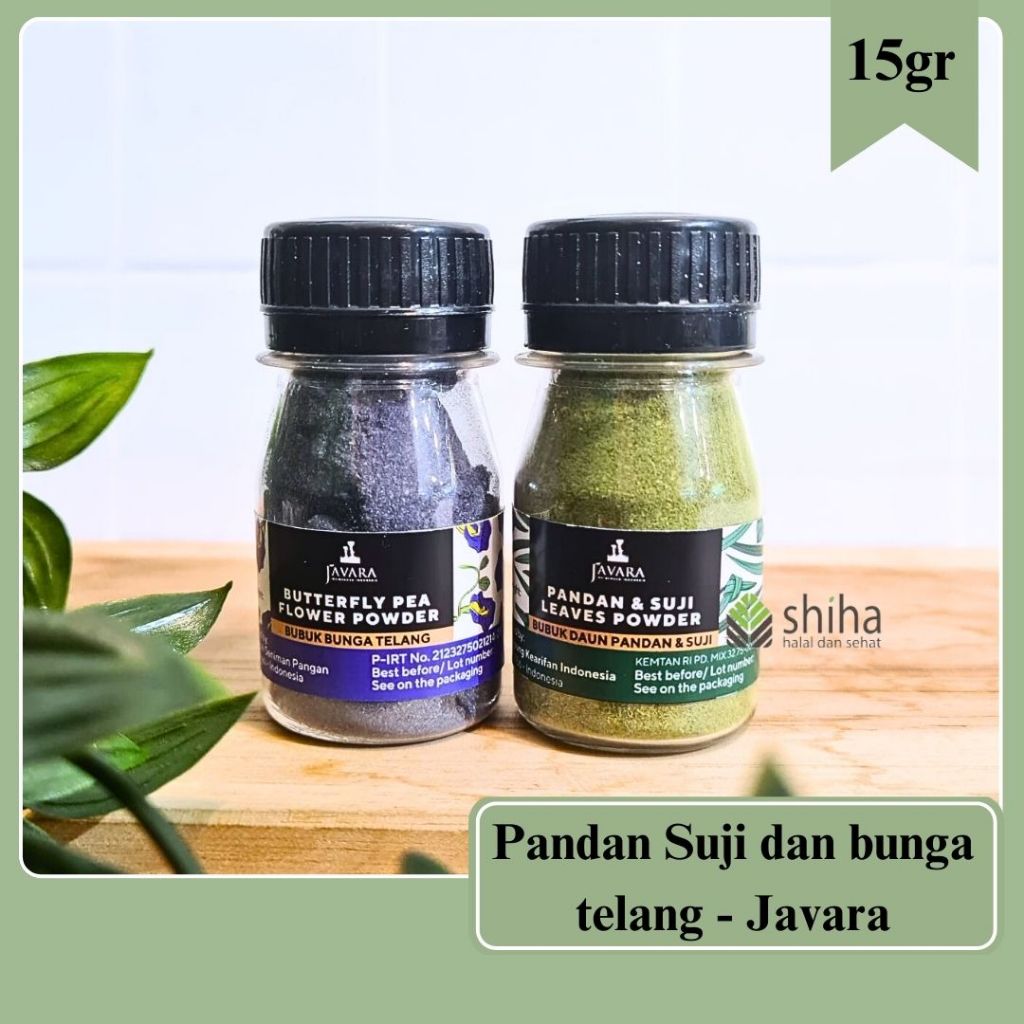 

Bubuk Daun Pandan Suji | Bubuk Telang | Bubuk Spekulas 20gr Javara - Warung Shiha