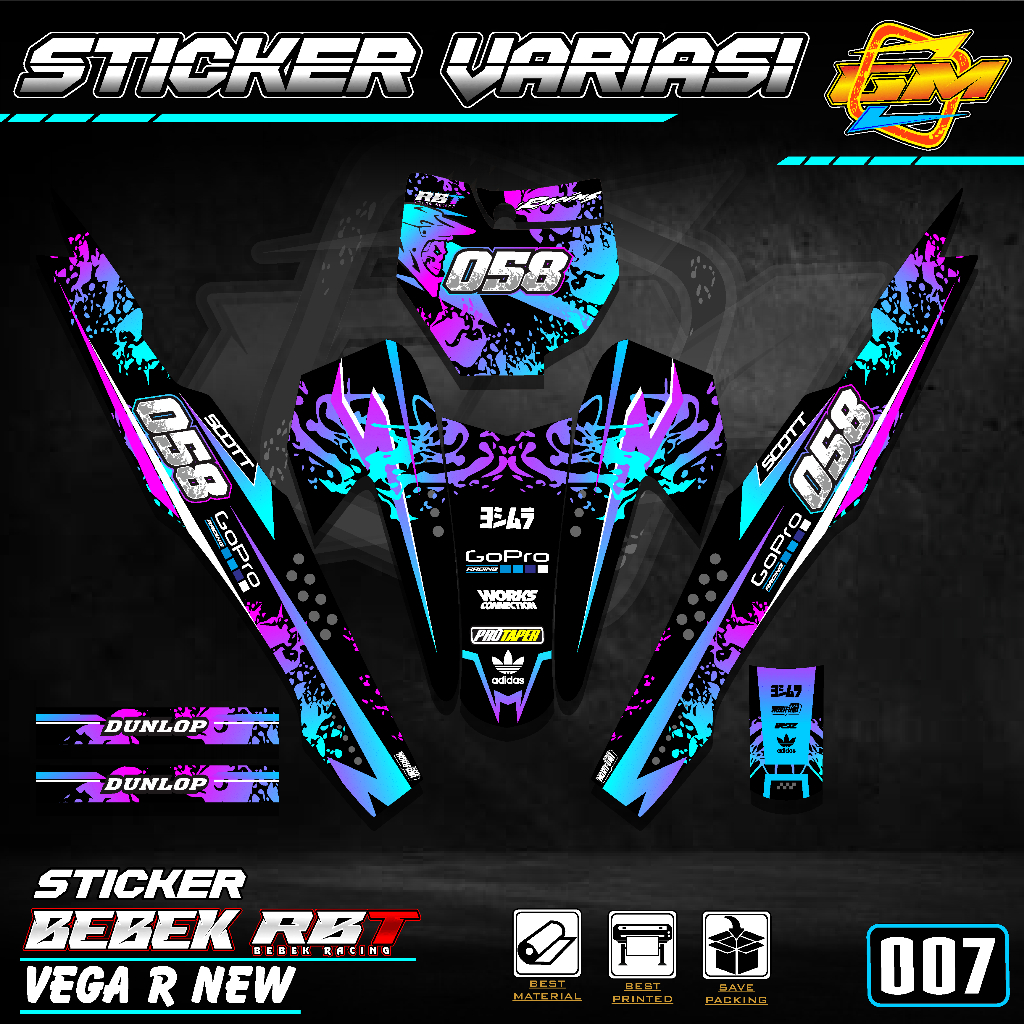 BISA COD Sticker RBT VEGA R NEW rbt VEGA BEBEK MODIF SUPERMOTO  RBT new terbaru  MOTOR TRABAS 007