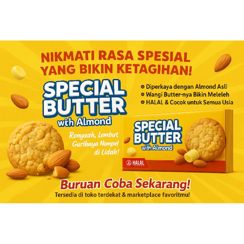 

Delbis butter almond sachet 1 pack isi 12