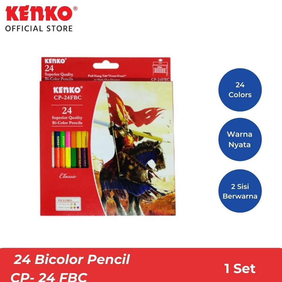 

KODE Y82N KENKO 24 BICOLOR PENCIL Pensil Warna Dua Sisi CP24 FBC