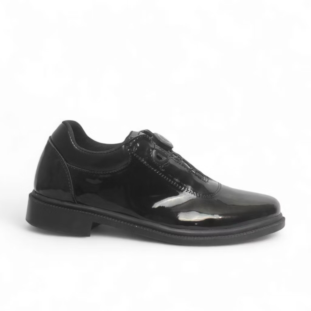 misil-Sepatu PDH Tali Putar TNI Polri Security Satpam Model Bheta Kulit Asli Hitam Kilap