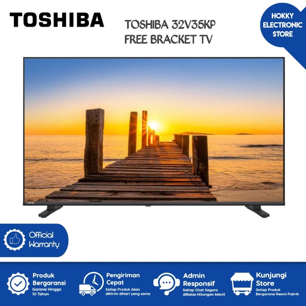 TOSHIBA 32V35KP LED TV 32 INCH SMART ANDROID TV BAEZEL-LESS TOSHIBA REGZA 32V35KP