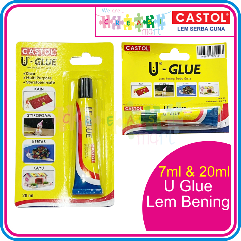 

Lem Castol U-Glue Bening Serba Guna Bisa Styroforam 7ml & 20ml