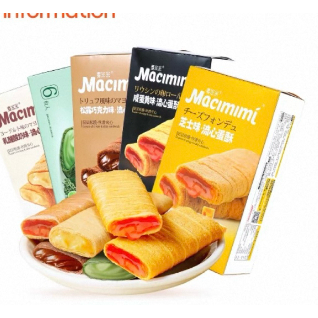 

Macimimi Crisp Sandwich 100g isi 6 Salteg egg Cheese Truffle Coklat Yogurt