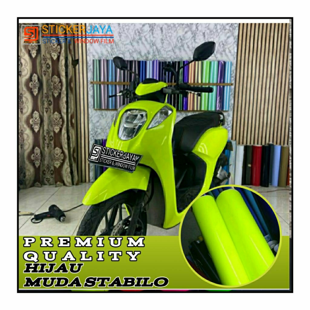 PROMO Skotlet hijau Stabilo Stiker Sekotlet Stabilo Kuning lemon Sticker Skotlite Motor Mobil Otomot