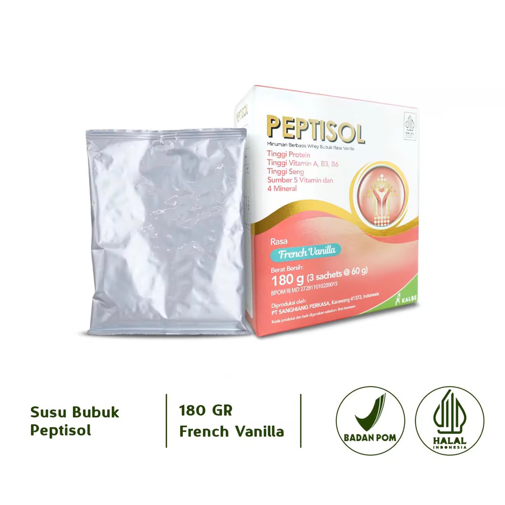 

Peptisol Vanilla Cokelat 180 gram - Susu Tinggi Protein