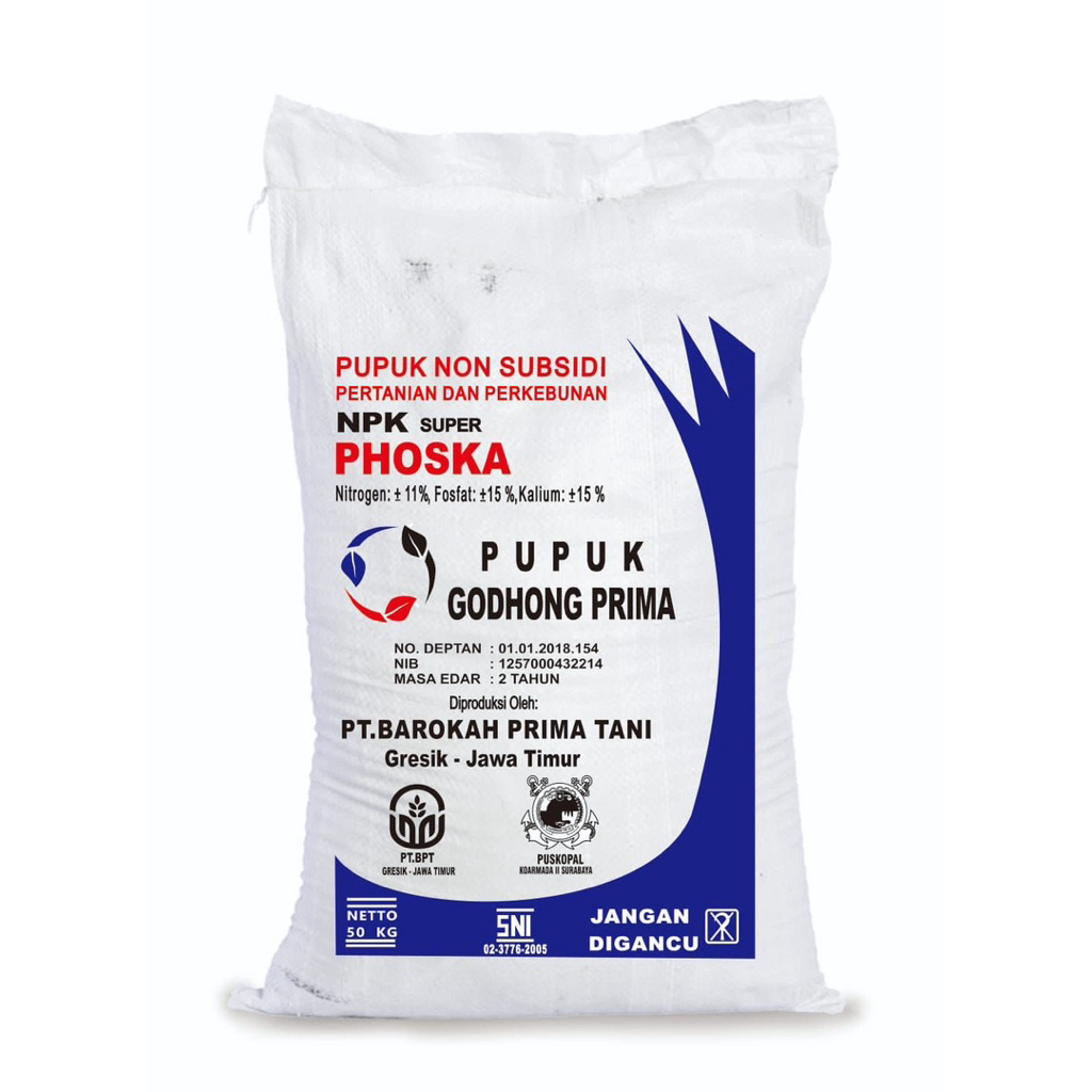 PUPUK NPK SUPER PHOSKA GODHONG PRIMA 1 SAK REPACK 50 KG