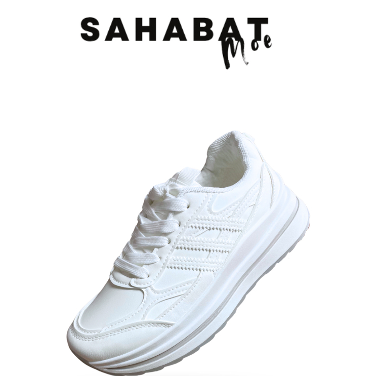 SAHABATMOE Sepatu Olahraga Cewek Putih Ontska Sepatu Fashion Sneakers Cewek Warna Putih