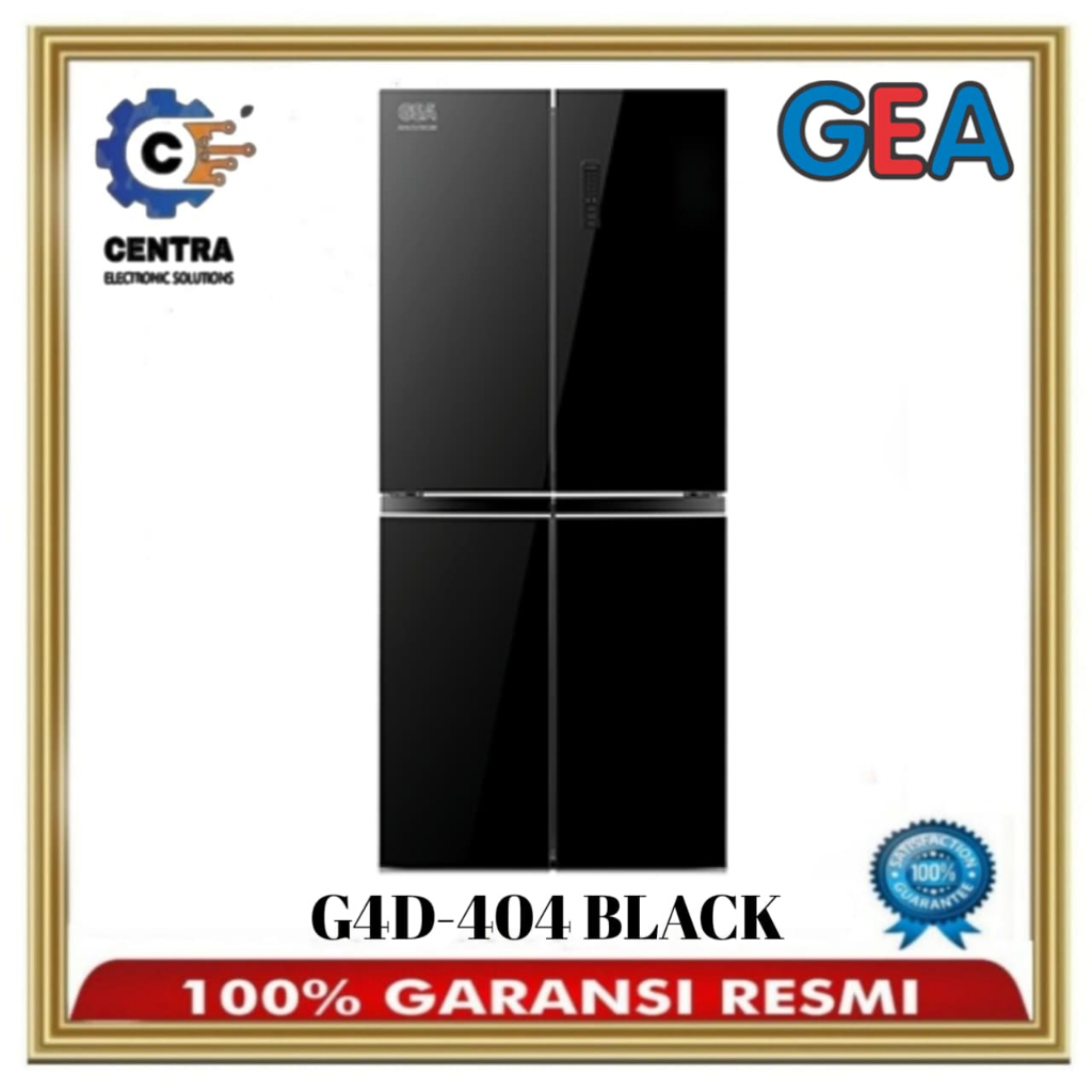 Kulkas GEA 4 Pintu Side By Side G4D-404-BLACK Fridge Freezer 404L