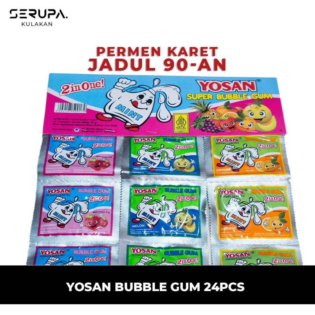 

Permen Karet Yosan 2IN1 - Permen Karet Jadul - Isi 24 - Wajib Coba