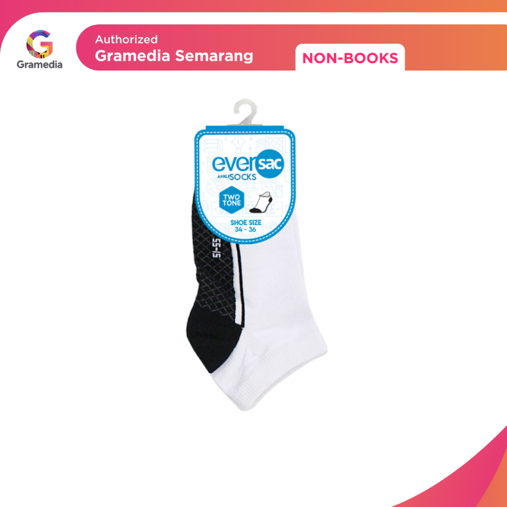 Gramedia -  Eversac School Socks Ankle 34-36 Two Tone (Eversac)