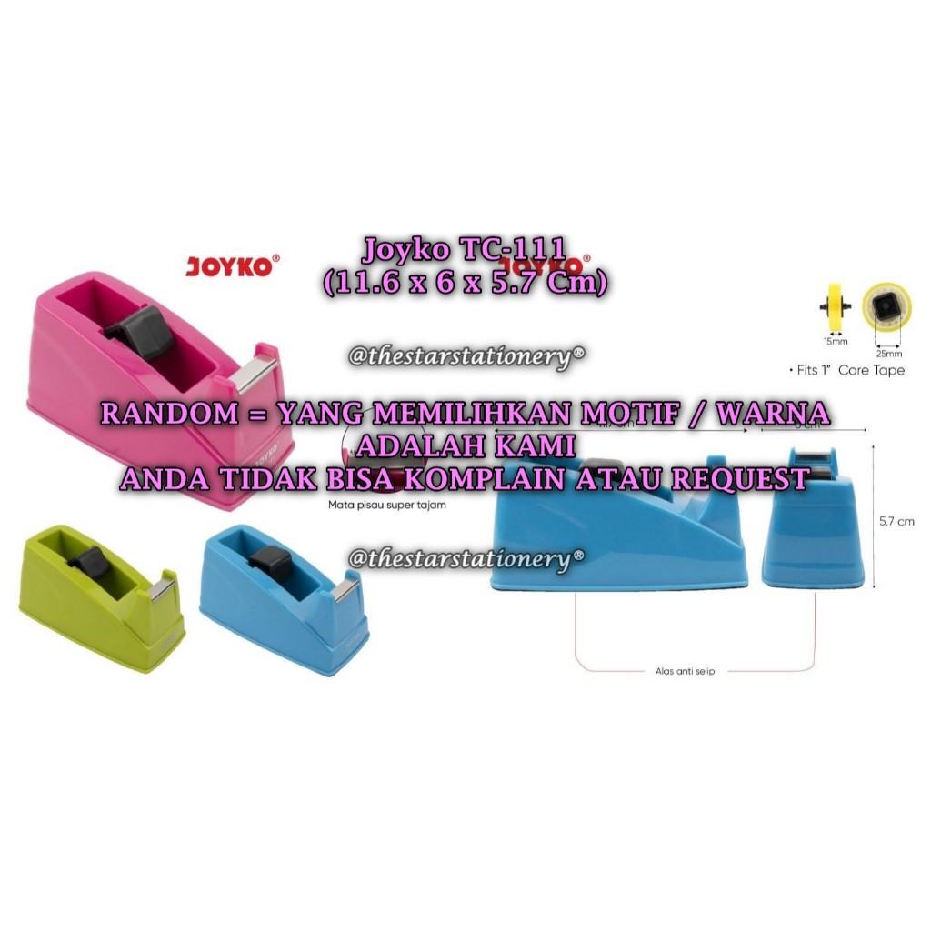 

(1 Biji) GROSIR Tape Dispenser JOYKO TC-111 Tape Cutter Pemotong Pita Perekat Joyko TC-111 (1 Biji)
